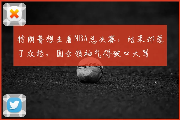 特朗普想去看NBA总决赛，结果却惹了众怒，国会领袖气得破口大骂